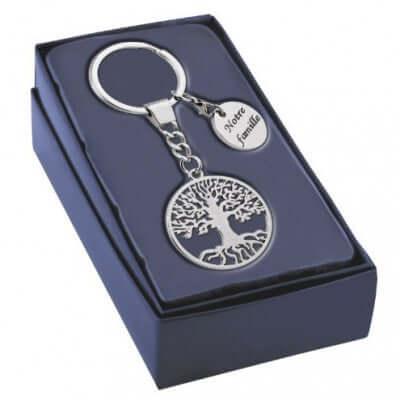 Pendentif cœur personnalisé en or GravurePhoto représentant un arbre de vie, présenté en coffret.