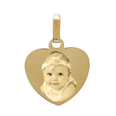 Personalisierter Gold-Herzanhänger mit Babyfoto, GravurFoto einzigartiges Schmuckstück