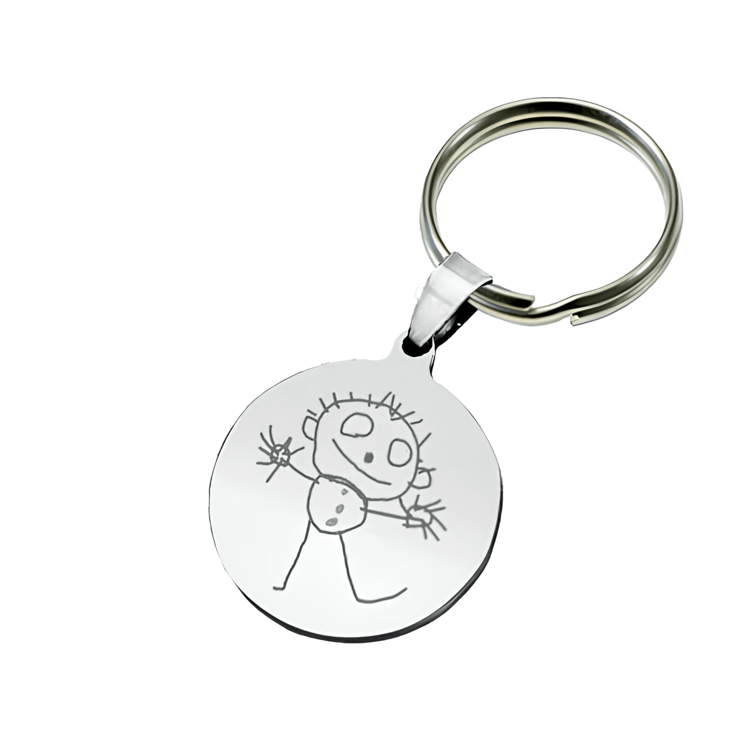 Dessin gravé sur porte-clé cadeau personnalisé original en métal