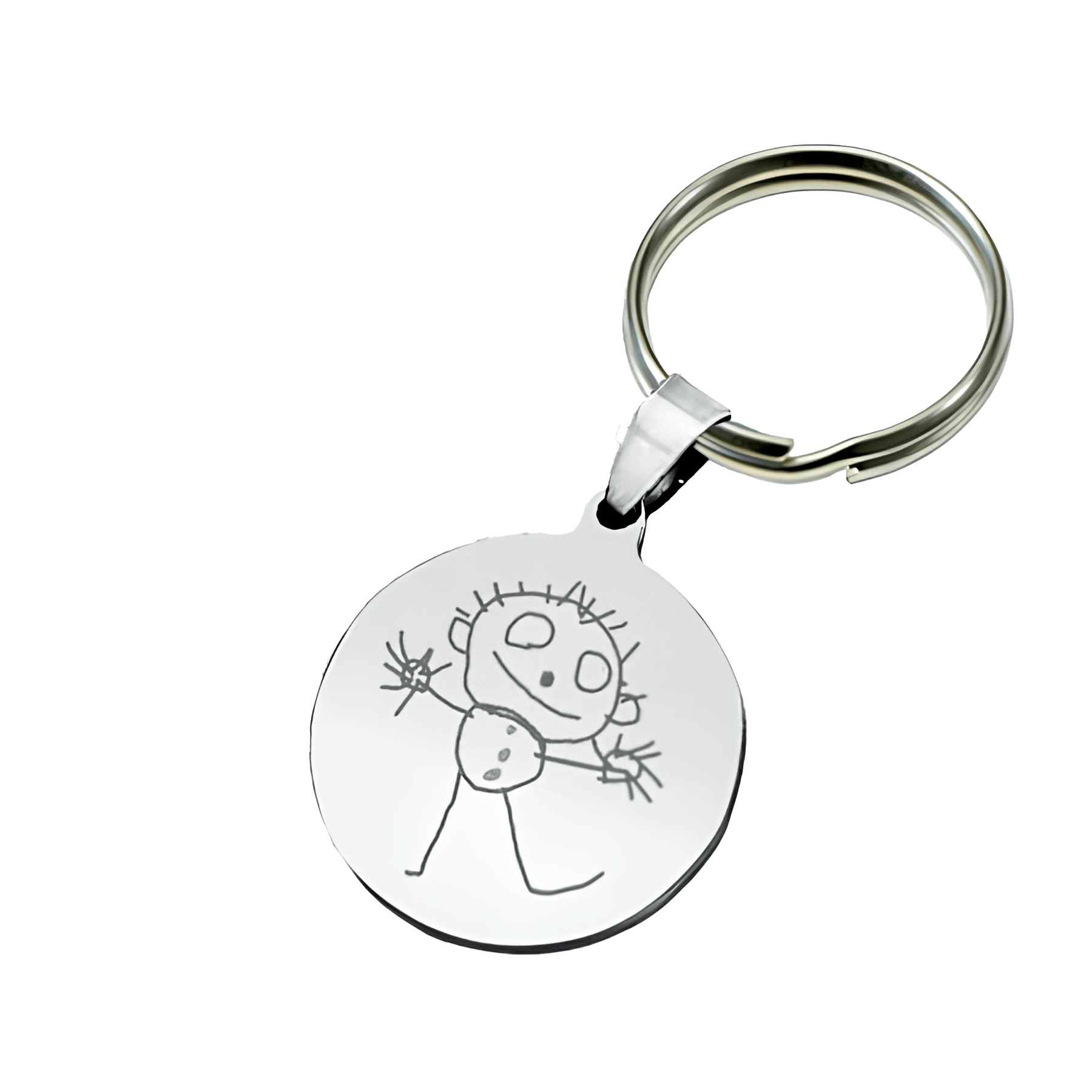 Dessin gravé sur porte-clé cadeau personnalisé original en métal