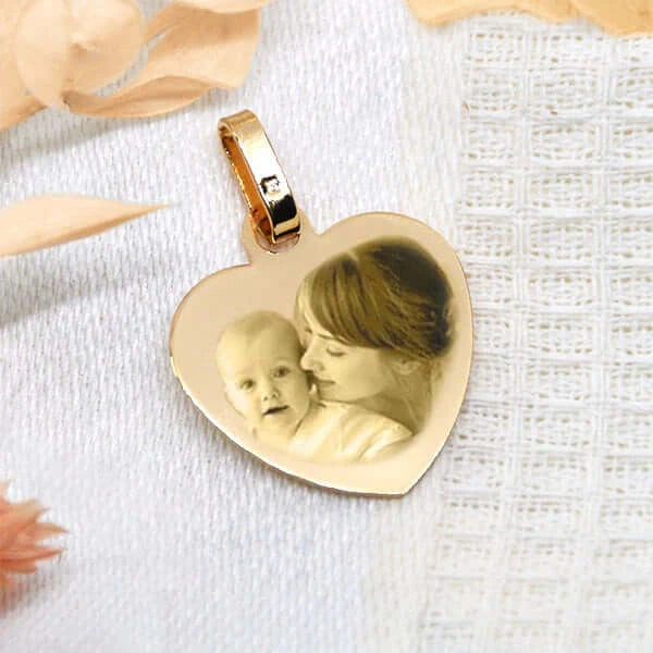 Médaillon Cœur Plaqué Or Personnalisable