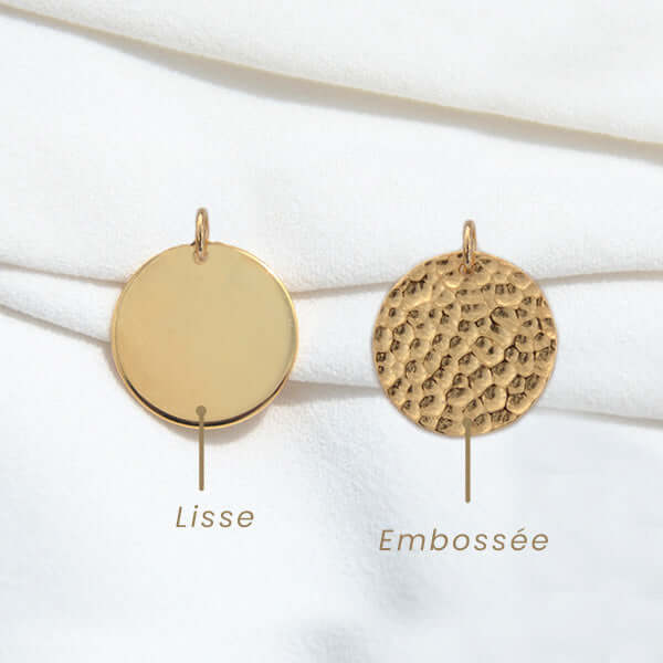 Collier mailles avec médaille rond en plaqué or