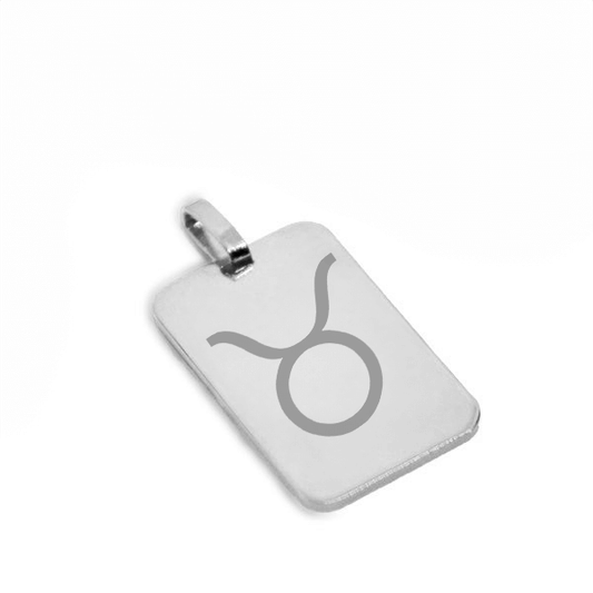 Pendentif grand rectangle argent gravé avec un motif