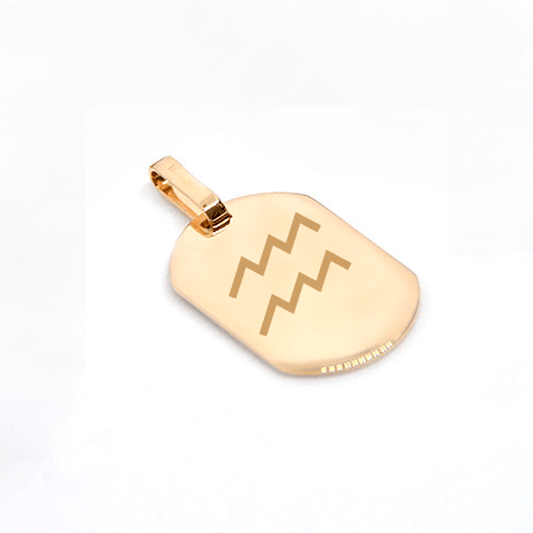 Pendentif tonneau gravé motif en plaqué or 750, dimensions 2,5 x 1,7 cm, livré dans pochette cadeau.