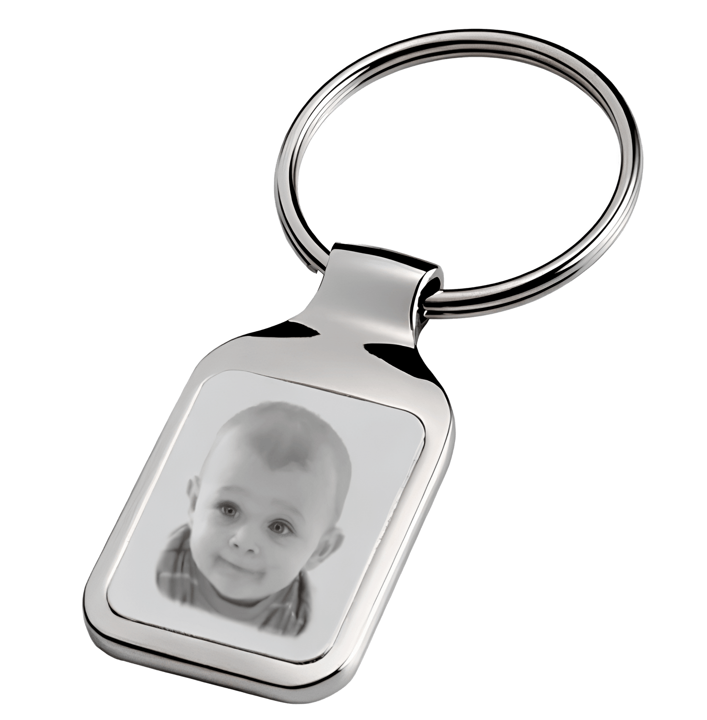 porte clefs prestige rectangle photo gravée à offrir en idée cadeau orginale.