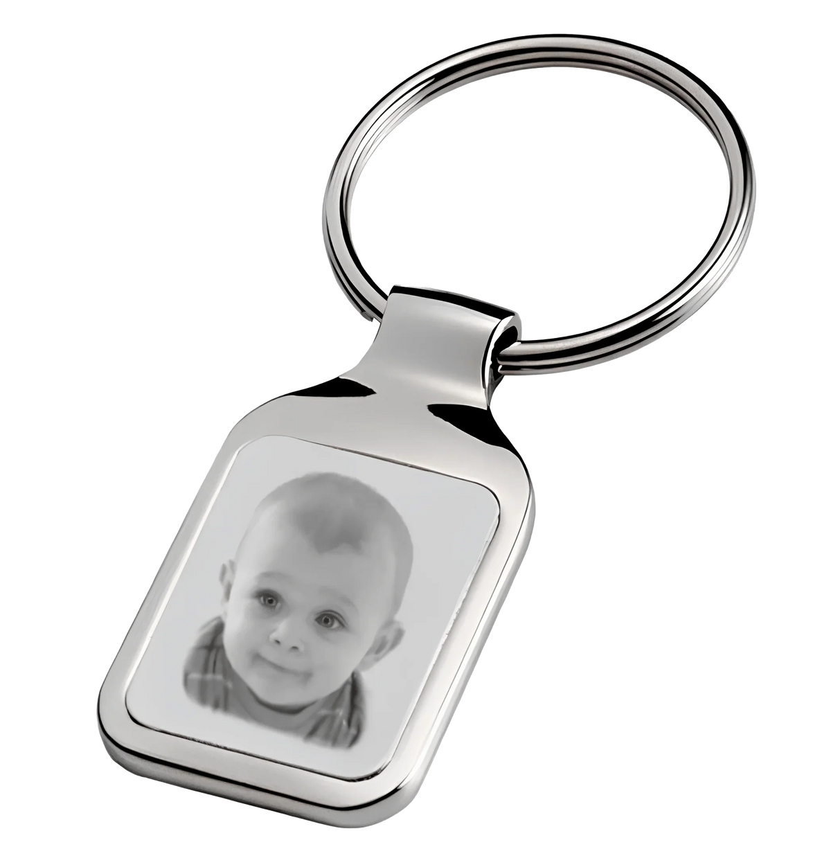 Porte-clés prestige rectangle photo gravée à offrir en idée cadeau originale