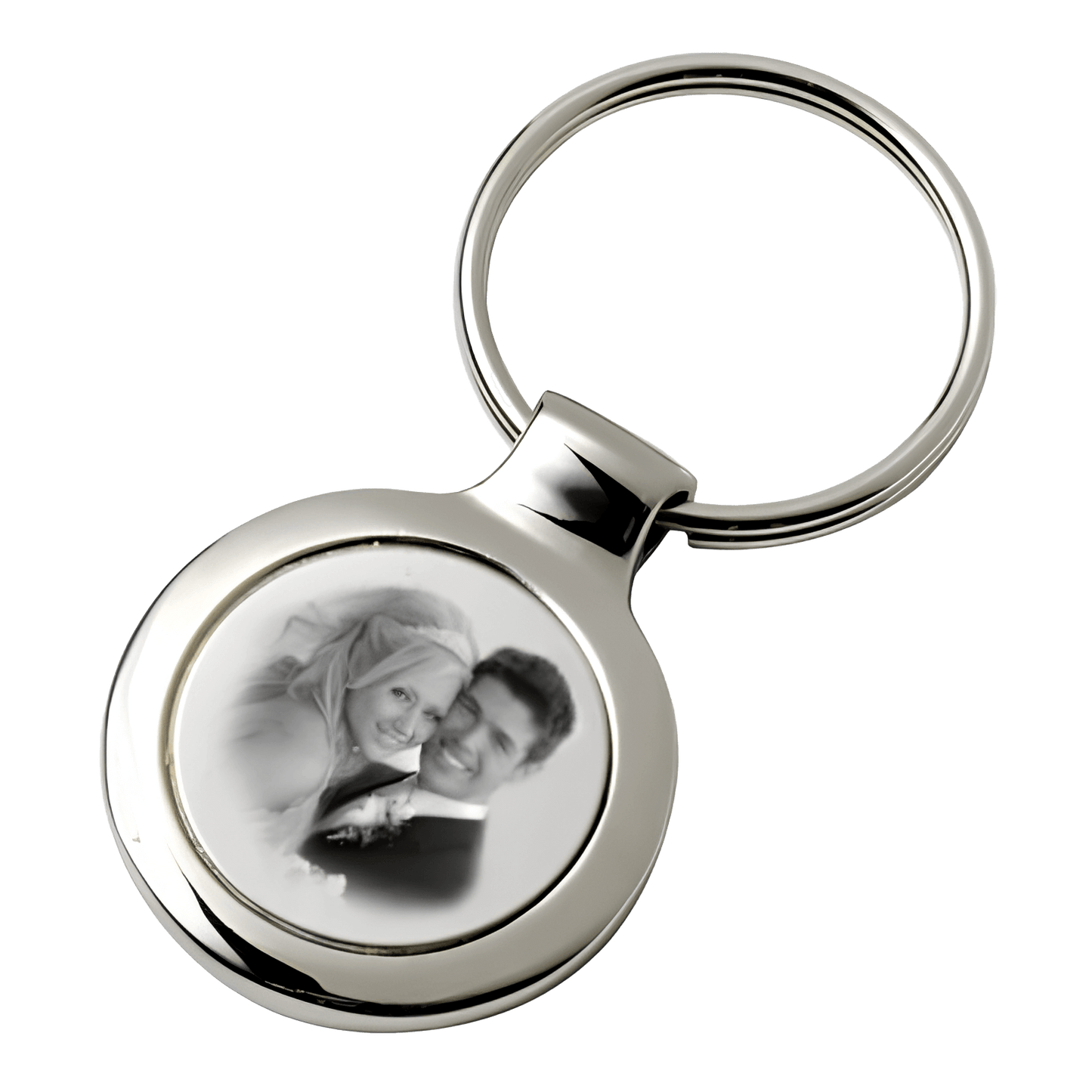 Porte clés rond gravure photo