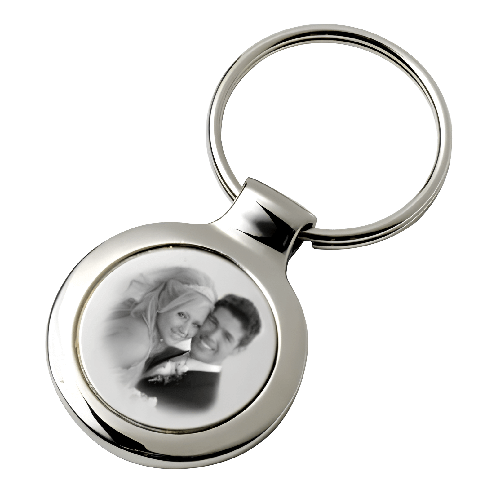 Porte clés rond gravure photo