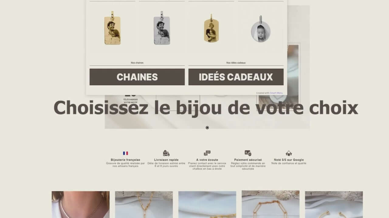 Choisissez des bijoux personnalisés, pendentifs en or gravés et idées cadeaux sur un site élégant.