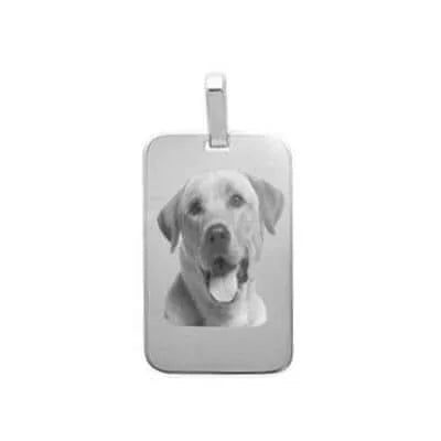 Colgante de metal con foto de grabado personalizado con foto de perro grabada, joyería única