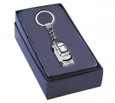 Porte-clés voiture en métal GravurePhoto présenté dans une boîte cadeau élégante