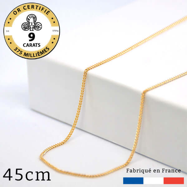 Une chaine en or 9 carats pour accompagner votre médaille photo gravé