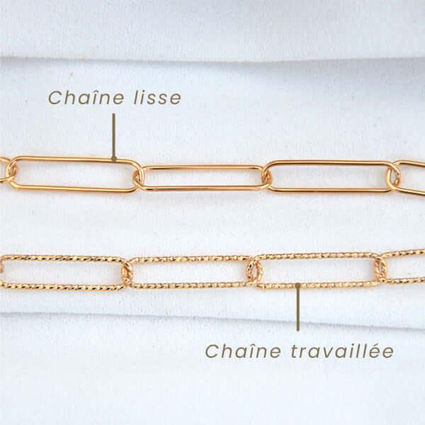 Bracelets plaqué or : chaîne lisse et chaîne travaillée
