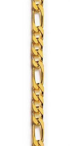Triple figaro style gold necklace length 50 cm