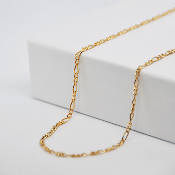 Chaîne plaqué or 750 3MIC maille figaro triple - Élégance 50 cm