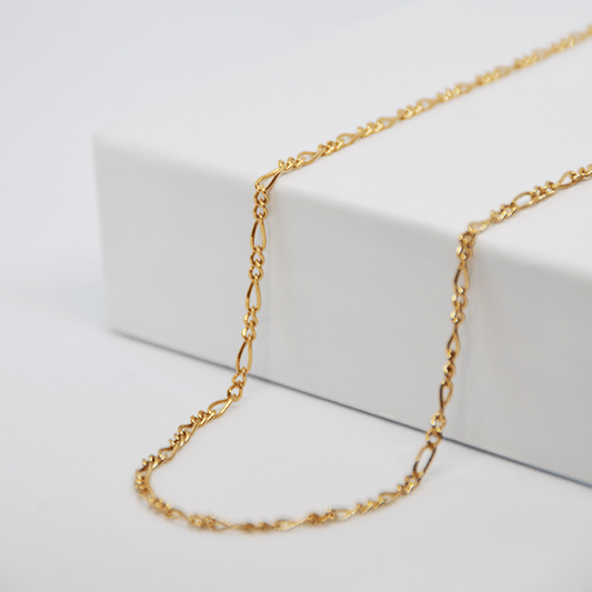 Chaîne plaqué or 750 3MIC maille figaro triple - Élégance 50 cm