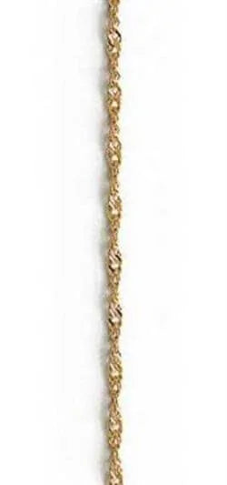 Chaîne plaqué or maille singapour 45 cm, maille torsadée élégante