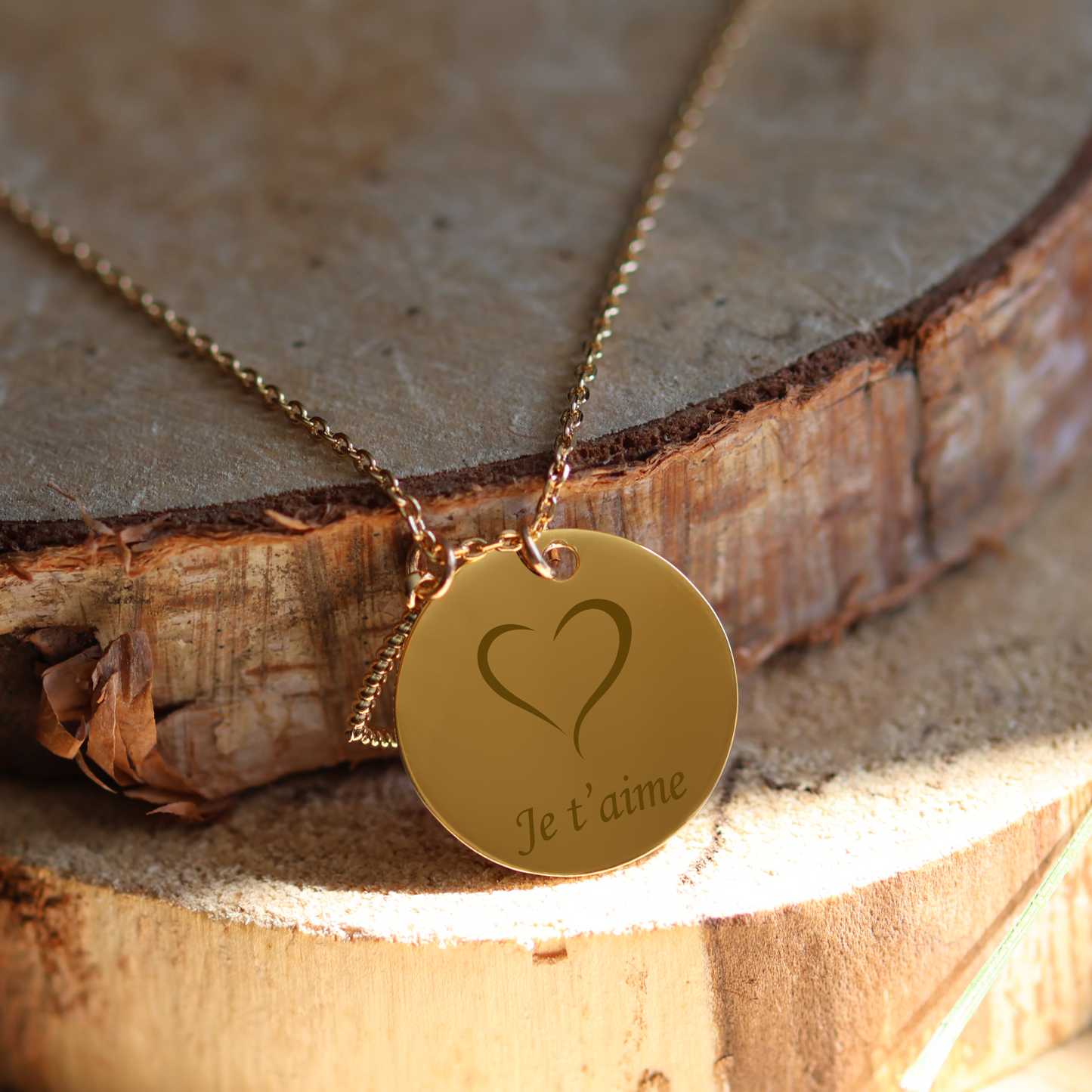 Gold Plated Necklace Engraved with a Photo