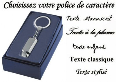 Porte clefs camion gravé avec un texte