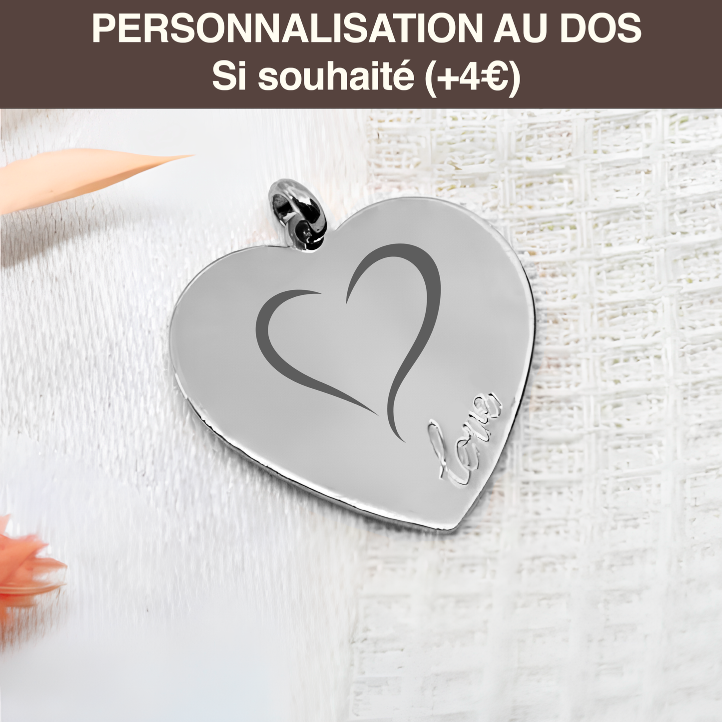 Love heart locket in silver engraved with a photo