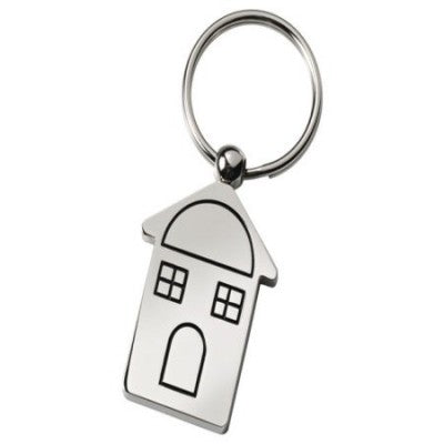 House key ring engraved with text