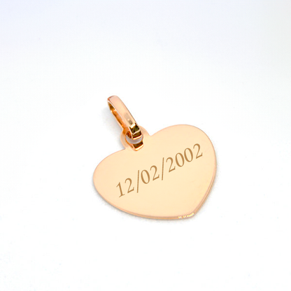 Drawing of your child engraved on a 750 gold-plated heart locket 3MIC