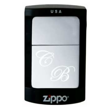 Engraving initials on a Zippo lighter