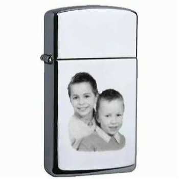 Fine Zippo lighter engraved with a photo.