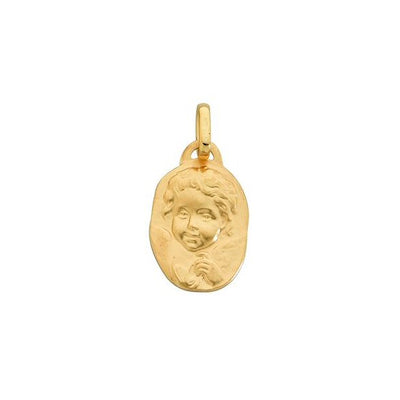 Baptism medal with angel in 9 carat gold